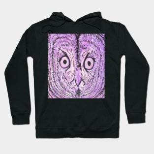 Purple Owl Face Hoodie